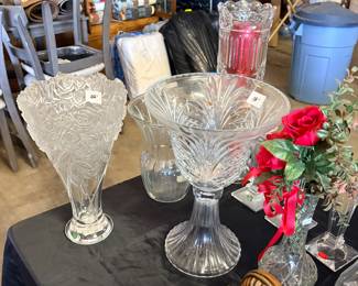 Heavy large crystal vases