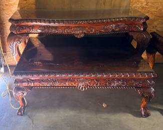 Beautiful solid wood console table with matching coffee table and 3 side tables