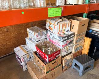 Boxes and single Ball and Kerr pint size and quart size canning jars