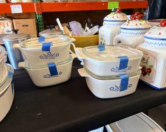 Blue cornflower corning ware