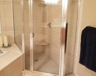 Glass shower surround