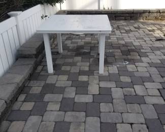 Hardscape pavers; patio dining set