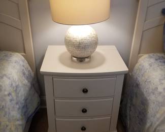 Coastal chic nightstand; table lamp - two available
