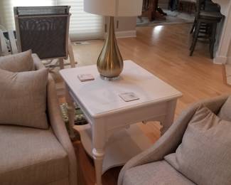 End table; table lamp