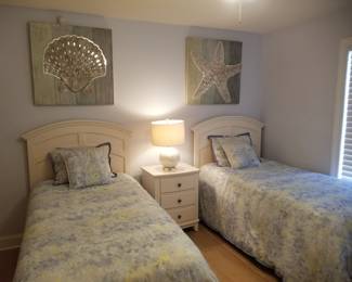 Coastal chic twin beds