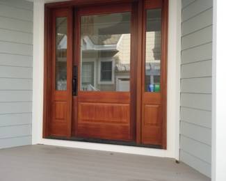 Entry door with two side lights