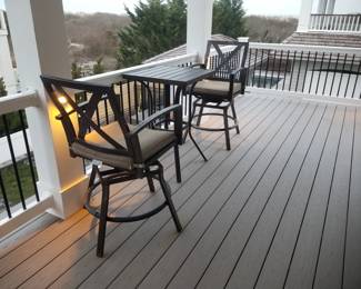 High top dining set; decking