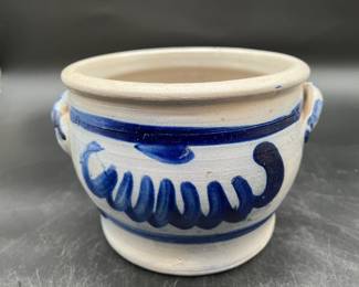 Blue decorated stoneware.
