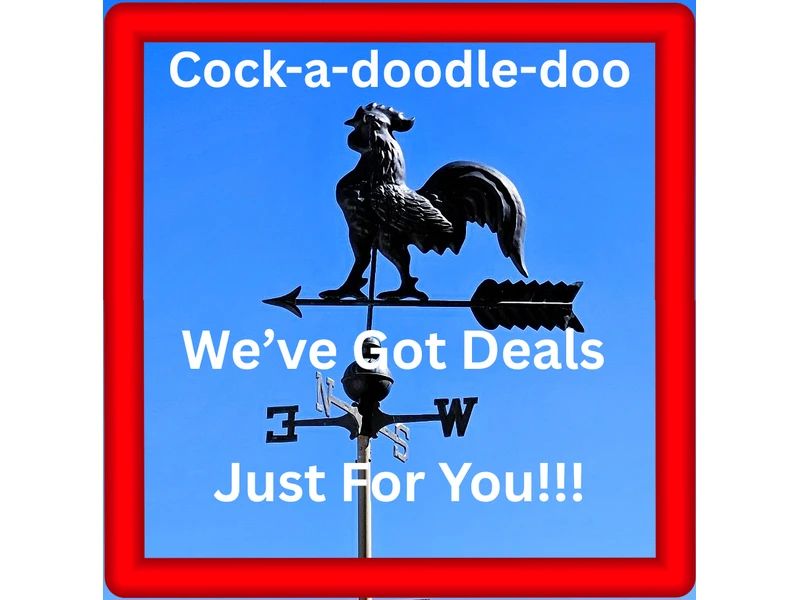 Cock-a-doodle-doo Large Weather Vane for rooftop or yard!