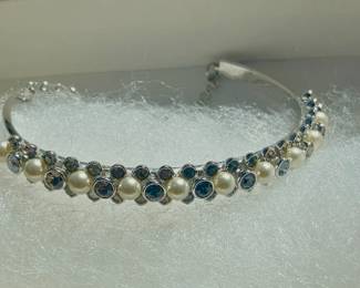 SWAROVSKI Rhodium and Crystal Bangle Bracelet
