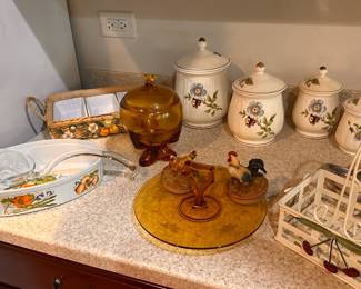 Canister set and Amber glass