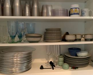 Kitchen items, glassware, dishes