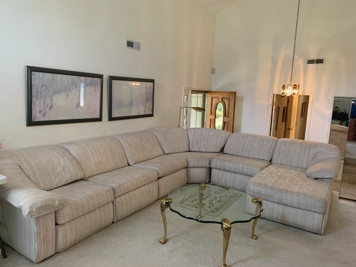 #1	Stratford 5 piece Hide-a-Bed Sectional - You Move - 116x142 	 $120.00 

