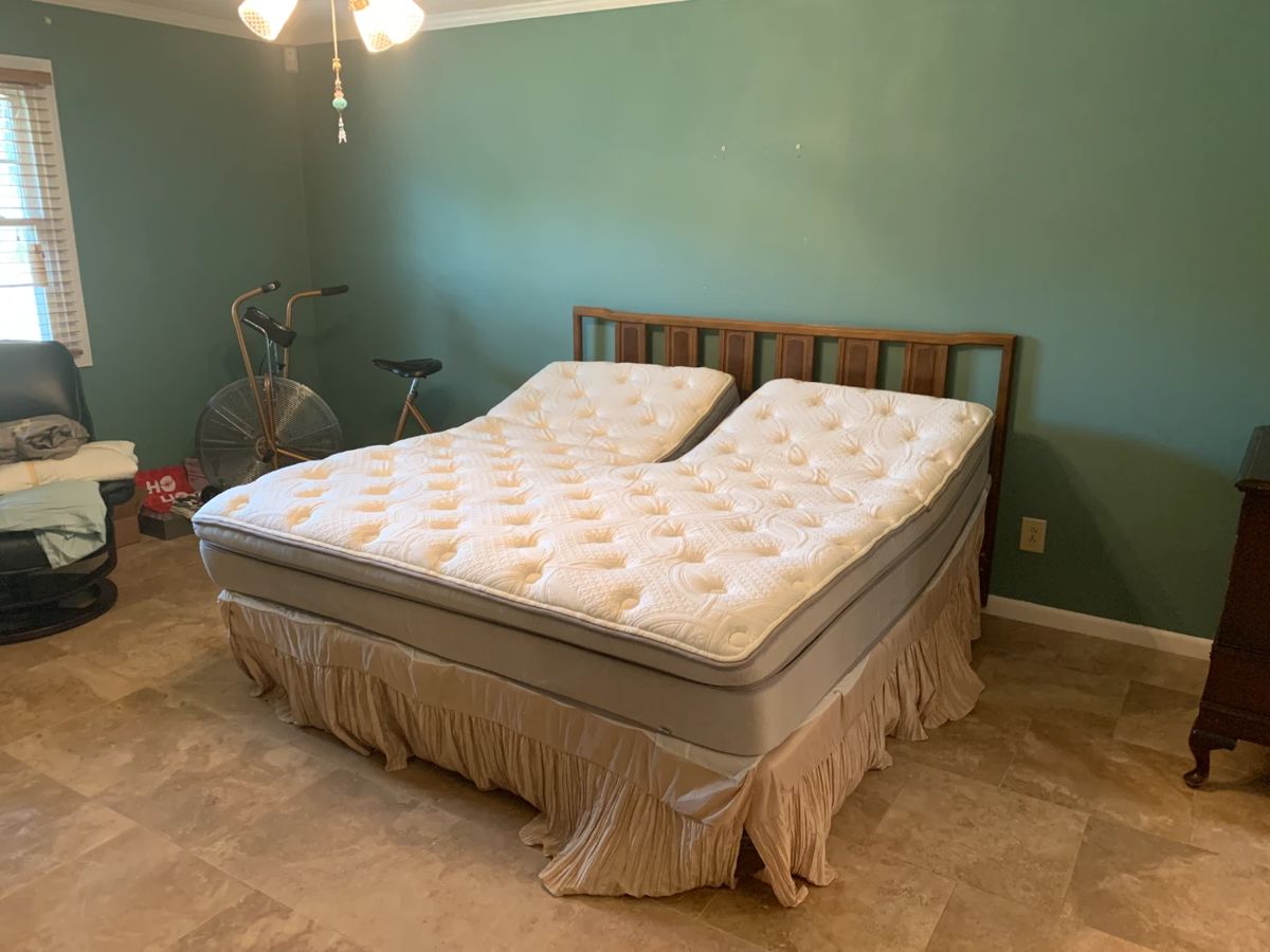 #2	King Size Split Mattress Adjustable Bed - (not two twins) 	 $200.00 
