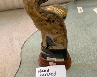 #133	buffalo horn carved cat 	 $20.00 
