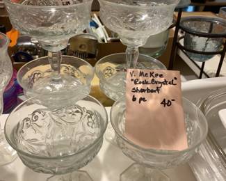 #98	V. McKee Rock crystal sherbet 6 pieces	 $40.00 

