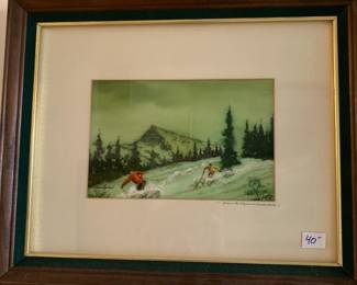 #135	Down the slope  on Crested Batte water color 	 $40.00 
