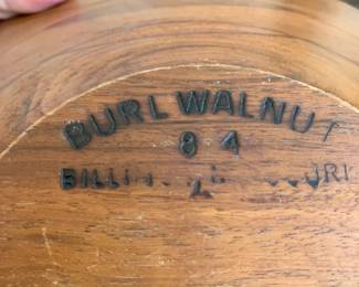 #120	Burl walnut turned bowl with 2 salad servers 	 $25.00 
