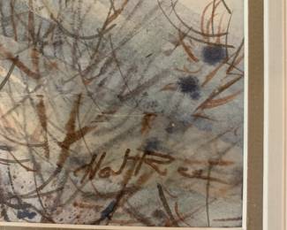 #134	Framed and matted winter water color of snow by Hal Rea	 $75.00 
