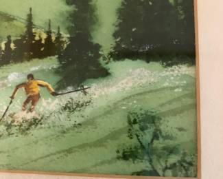 #135	Down the slope  on Crested Batte water color 	 $40.00 
