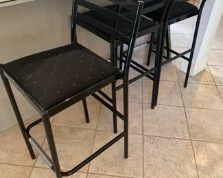 #16	Black Metal Set of 3 Bar Stools - 29" Tall	 $75.00 
