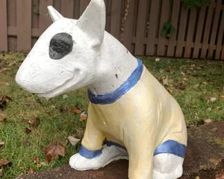 #90	concrete spud mac dog painted 15 tall 	 $30.00 
