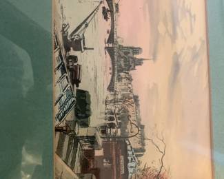 #117	2 pen and ink water colors of Paris 15x13	 $40.00 

