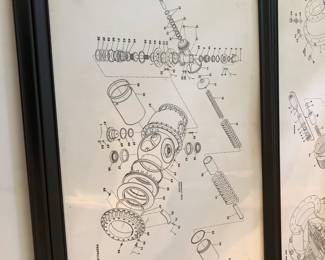 #21	Chrysler Space Division Cut Away Engine Drawings  - set of 3	 $30.00 
