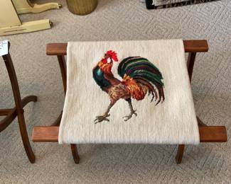 
#23	Rooster Needlepoint Luggage Rack 	 $45.00 
