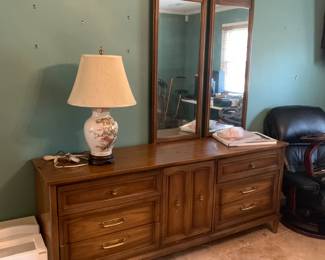 #27	Wood 9 Drawer Dresser w/1 door & Two Mirrors - 75x19x31 0 Mirror - 19x50	 $125.00 
