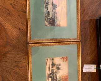 #117	2 pen and ink water colors of Paris 15x13	 $40.00 
