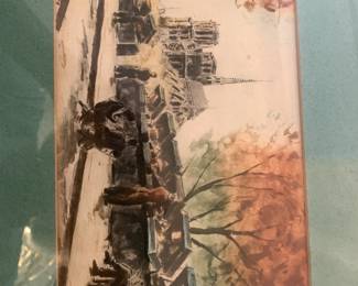 #117	2 pen and ink water colors of Paris 15x13	 $40.00 
