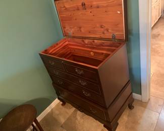 #35	Tall Lane Cedar Chest w/q/a Legs w/1 drawer - 34x18x36	 $150.00 
