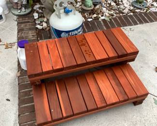 #72	wood 2 steps to Jacuzzi 13 inch tall 	$75
