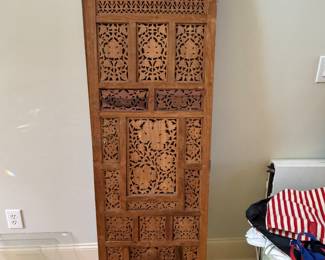 Teak folding screen