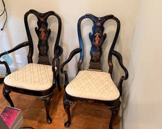 Pair of Drexel lacquer chairs 