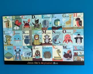 Jenn Ski's Alphabet Zoo wooden wall decor 