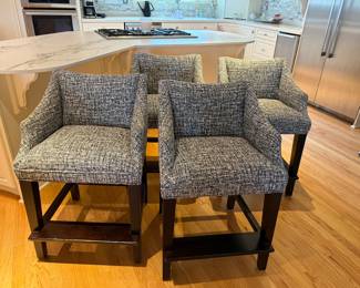 Set of 4 upholstered counter stools