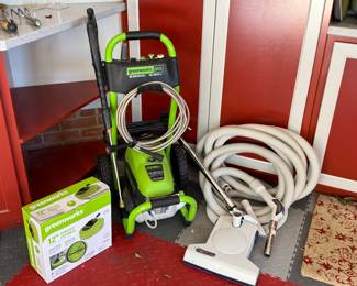 Greenworks pressure washer and 12 inch surface cleaner attachment