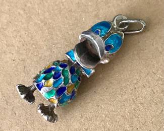 Sterling enamel moveable duck
