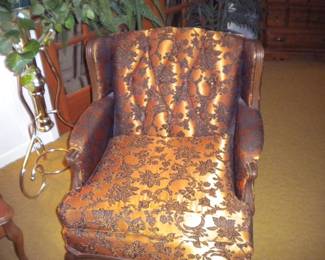 2 formal tufted chairs