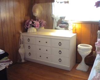 Matching dresser and mirror MCM/ painted