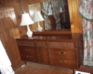 Matching MCM dresser and mirror