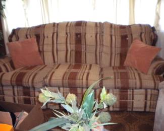Plaid sofa also have love seat