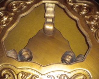 Top view of round coffee table
