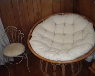 Papasan and vanity chairs