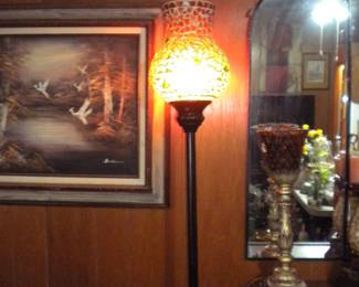 Mosaic pole lamp