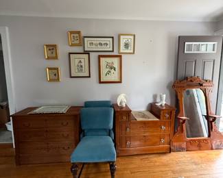 Vintage blue side chairs