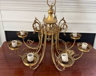 Antique brass chandelier