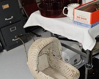 Wicker doll buggy